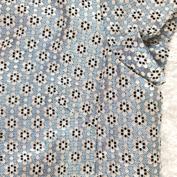 Jessica Size 4 Blue Floral Brocade Mini Sheath Dress with Pockets - Picture 9 of 10